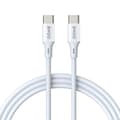 USB-C Laddkabel 1m 60W – Snabb Data & Laddning för iPhone, Samsung, iPad & Android Vit