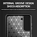 Miniatyrbillede 2 af 4: Samsung Galaxy S21 / S21 5G - Flexibel Carbon Mjuk TPU Skal - Sv Black