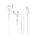 iPhone Kompatibel Lightning Hörlurar med Mikrofon & Volymknappar – Passar iPhone 7–14 Vit