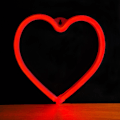Miniatyrbillede 2 af 3: Neon LED HJERTE batteri + USB Forever Light - Rød Red