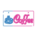Miniatyrbillede 2 af 3: Neon PLEXI LED COFFEE Batteri + USB Forever Light Blå rosa Multicolor