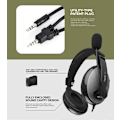 Pikkukuva 2 / 5: HAVIT Stereo sound 40mm langalliset kuulokkeet mikrofonilla - musta Stonegrey
