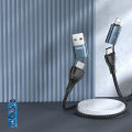 Miniatyrbillede 2 af 3: 4i1 multifunktions QC kabel USB Type C / USB - USB TypC / Lightning Turquoise