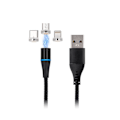Miniatyrbillede 2 af 2: maXlife 3in1 magnetisk ladekabel - Lightning/ USB-C / MicroUSB Black