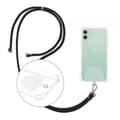 Universal Crossbody Nylon Patch Neck Strap Lanyards Rope för Mobile Svart