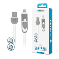 Miniatyrbillede 1 af 2: 2i1 MicroUSB + Lightning iPhone kabel til iPhone / iPad White