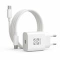 Acetek 30W USB-C Snabbladdare + Kabel – PD 3.0 Väggladdare för iPhone, Samsung m.fl. Vit