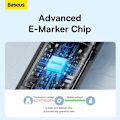 Miniatyrbild 3 av 6: 240W Snabbladdning Baseus Tungsten USB-C till USB-C-kabel – 3m Svart