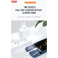 Pikkukuva 3 / 3: iPhone, Samsung Snabbladdning 2xUSB Väggladdare XO CE02C - Vit White