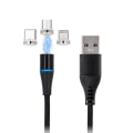 Miniatyrbillede 1 af 2: maXlife 3in1 magnetisk ladekabel - Lightning/ USB-C / MicroUSB Black