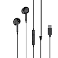 Miniatyrbild 1 av 3: Apple iPhone 15/16 kompatibla USB-C In-Ear Hörlurar med Mikrofon Svart Svart