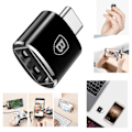 Pikkukuva 1 / 3: Baseus USB Type-C/ USB-C - USB OTG-muuntimen sovitinkontakti Black