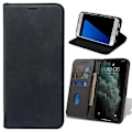 Pikkukuva 1 / 4: iPhone 16 Pro - Smart Suede Läder fodral Mobilplånbok Svart Black