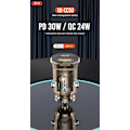 Pikkukuva 2 / 4: USB-C PD 30W / USB-A QC 24W Snabbladdning Billaddare iPhone/Samsung Brown