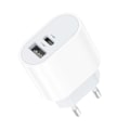 Miniatyrbillede 2 af 5: Snabbladdare Dual Port USB-C + USB-C till USB-C-kabel + Hörlur med USB-C-kontakt White