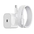 Snabbladdare för iPhone 18/17/16/15 med USB-C till USB-C Kabel Vit