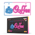 Miniatyrbillede 1 af 3: Neon PLEXI LED COFFEE Batteri + USB Forever Light Blå rosa Multicolor