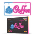 Pikkukuva 1 / 3: Neon PLEXI LED COFFEE Batteri + USB Forever Light Blå rosa Multicolor