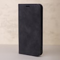Pikkukuva 2 / 4: iPhone 16 Plus - Smart Suede Läder fodral Mobilplånbok Svart Black