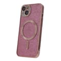 iPhone 14 PRO - Magasafe 2i1 Glitter / Transparent Chrome Skal Rosa