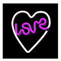 Miniatyrbillede 1 af 6: Neon LED LOVE HEART Batteri + USB Forever Light - lila/vit Multicolor