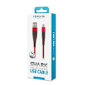 Miniatyrbillede 2 af 2: FOREVER USB-C Shark 2Amp Hurtigopladningskabel til smartphones-1m Red