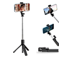 Miniatyrbillede 1 af 9: Bluetooth Tripod Selfiepinne / Mobilstativ med Fjärrkontroll -XO Black