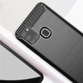 Pikkukuva 2 / 3: Samsung Galaxy A21s - Flexibel Carbon Mjuk TPU Skal - Svart Black