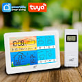 Miniatyrbillede 4 af 4: SMART väderstation, väderprognos, klocka, väckarklocka, TUYA LTC White