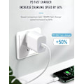 Miniatyrbillede 3 af 4: Snabbladdare för iPhone / Samsung 18W PD USB-C Väggladdare White
