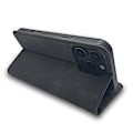 Pikkukuva 4 / 4: iPhone 16 Pro - Smart Suede Läder fodral Mobilplånbok Svart Black