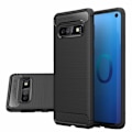 Miniatyrbild 1 av 3: Samsung Galaxy S10 - Flexibel Carbon Mjuk TPU Skal - Svart Svart