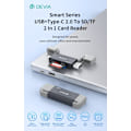 Pikkukuva 2 / 10: Devia Smart Series USB+Type-C 2.0 till SD/TF 2-i-1 Kortläsare card reader Black