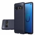 Miniatyrbillede 1 af 4: Samsung Galaxy S10 - Flexibel Carbon Mjuk TPU Skal - Blå Blue