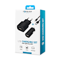 Miniatyrbillede 1 af 5: FOREVER Vægoplader + Lightning kabel + Biloplader Black