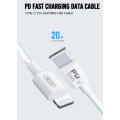 Pikkukuva 2 / 3: 20W 2M iPhone kabel för iPhone 11/12/13/ 14 USB-C till Lightning White