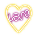 Pikkukuva 3 / 6: Neon LED LOVE HEART Batteri + USB Forever Light - lila/vit Multicolor