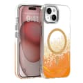 iPhone 15 - MagSafe Epoxy Transparent Skydd med 3D Effekt Orange Orange