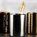 Miniatyrbillede 5 af 5: Champagne-spand i rustfrit stål, håndhamret is-vinspand, KTV-vin afkøler, is-firkantet spand