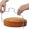 Miniatyrbilde 2 av 5: Dobbel Tråd Justerbar Kakekutter Rustfritt Stål Cupcake Nivellerer Fondant Nivellering Lagdeler Bake Dekorverktøy