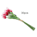 Miniatyrbillede 1 af 5: 30 stk. Ægte Touch Kunstige Tulipan Blomster Falsk Blomst Gave til Hjem Værelse Bryllup Dekoration (Rose Rød)