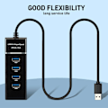 Miniatyrbild 5 av 5: USB 3.0 Hub med Strömförsörjning, 4 Portar, Bärbar USB-Datahub, Delare, Adapter