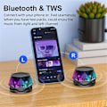 Pikkukuva 3 / 5: Magneettinen Bluetooth-kaiutin LED-valoilla, Kannettava Langaton Mini Ulkokaiutin, TWS Stereo, Puhelin