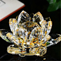 Miniatyrbillede 3 af 5: Blå Krystal Blomster Ornamenter Krystal Lotus Indretning Krystal Glas Lotus Ornamenter Creat