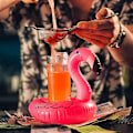 Miniatyrbillede 3 af 5: Flamingokops Holder, Oppustelig Drikkeholder Til Pool, Whirlpool, Strand, Flydebrikker, Vandlegetøj, Hawaiiansk Luau Festpynt (12 Pak)