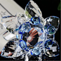 Miniatyrbillede 5 af 5: Blå Krystal Blomster Ornamenter Krystal Lotus Indretning Krystal Glas Lotus Ornamenter Creat