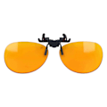 Miniatyrbillede 5 af 5: Klips-på Briller Effektiv Blåt Lys Blokering 180 Grader Vertikal Flip Bærbar Orange Brille Klips Linse til Computer Rund