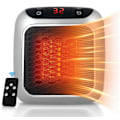 Miniatyrbild 1 av 5: Bärbar Fläktvärmare, 800W Keramisk Vägguttag Fläktvärmare, Elektrisk Fläktvärmare med Fjärrkontroll, 12 Timmars Timer, LED-Display