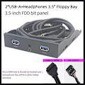 Pikkukuva 4 / 5: 3,5 tuuman levykeaseman etupaneeli 2 USB 3.0 -liittimellä + HD-äänimikrofoniliitäntä PC-kotelolle