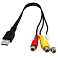 Miniatyrbillede 5 af 5: USB til 3RCA Kabel USB Hun til 3 RCA RGB Video AV Composite Adapter Konverter Kabel Snor Stik